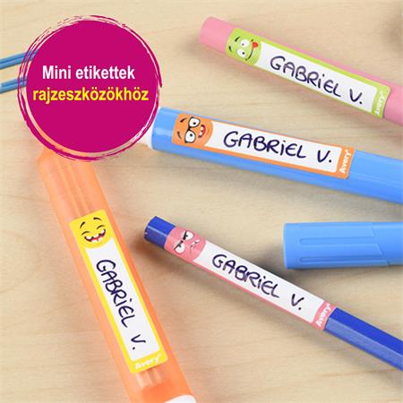 Etikett, tollcímke, 50x10 mm, kézzel írható, AVERY ZWECKFORM, vicces-színes, 30 etikett/csomag